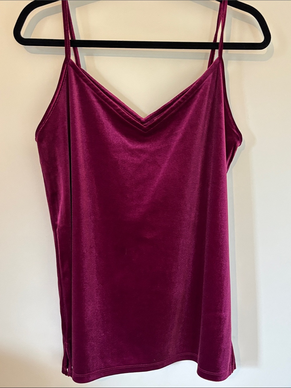 Old Navy Velvet Spaghetti Strap Cami in Deep Berry